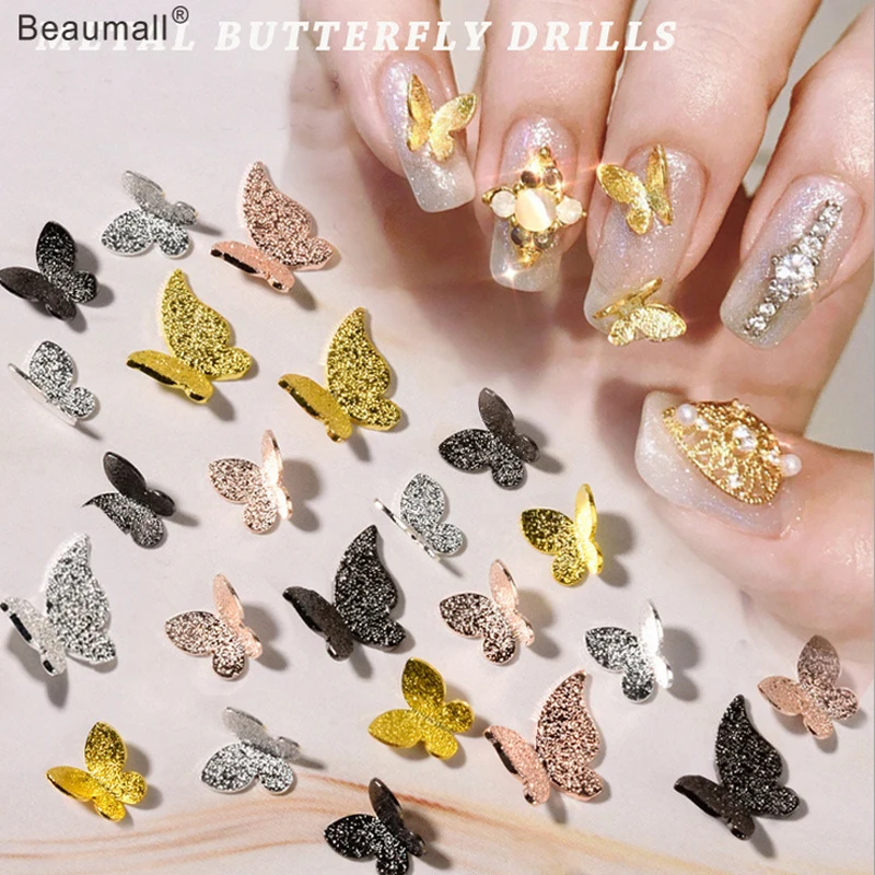 

20pcs/lot 3d Nail Art Metal Butterflys For Nail Tips Decorations