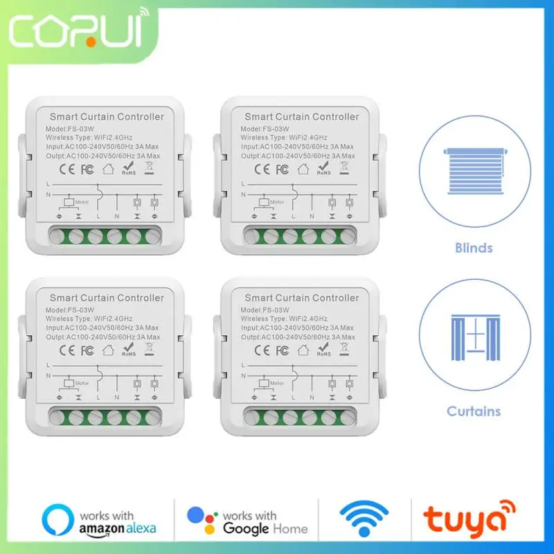 

CORUI WiFi Tuya умный занавес переключатель умный пульт дистанционного управления Переключатель синхронизации рольставни слепой двери Смарт жизнь Alexa Google Home