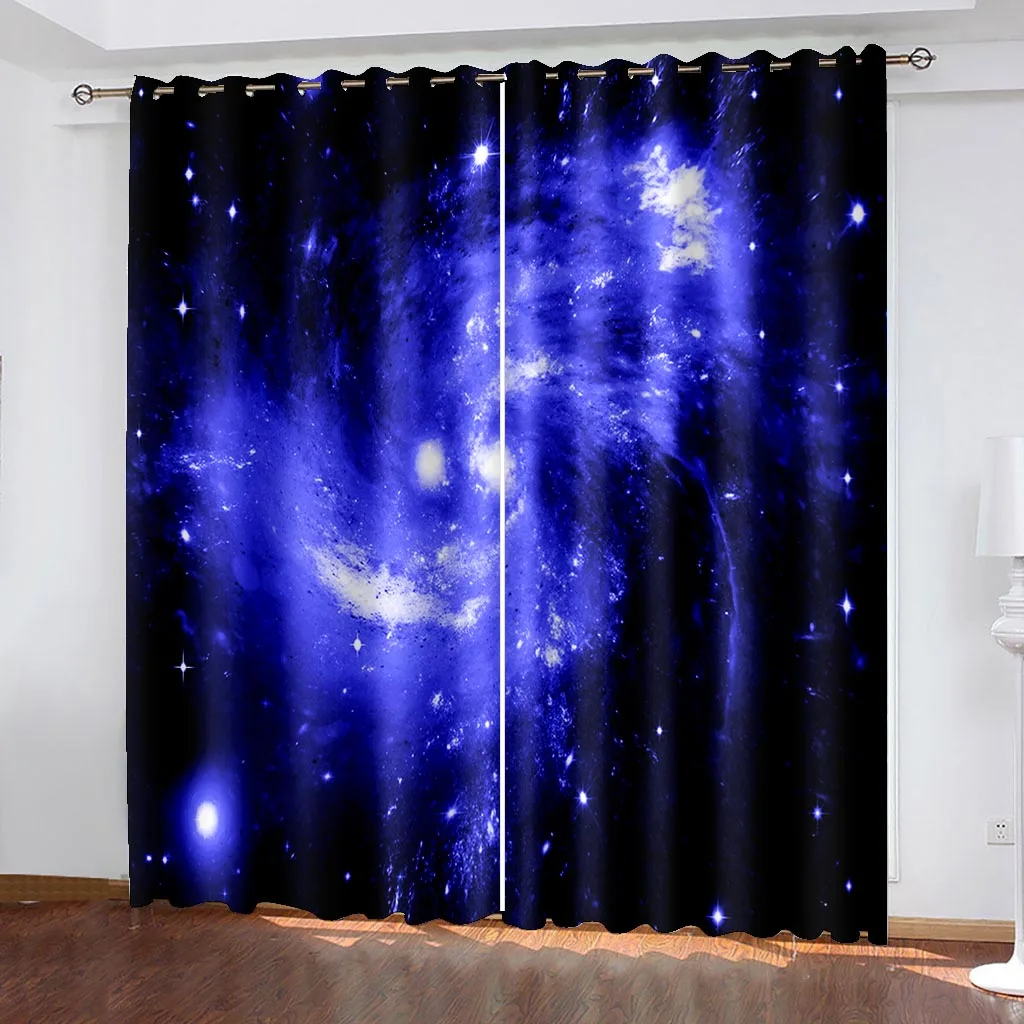 

photo Blackout Window Drapes Luxury blue sky stars curtains 3D Blackout Curtains For Living room