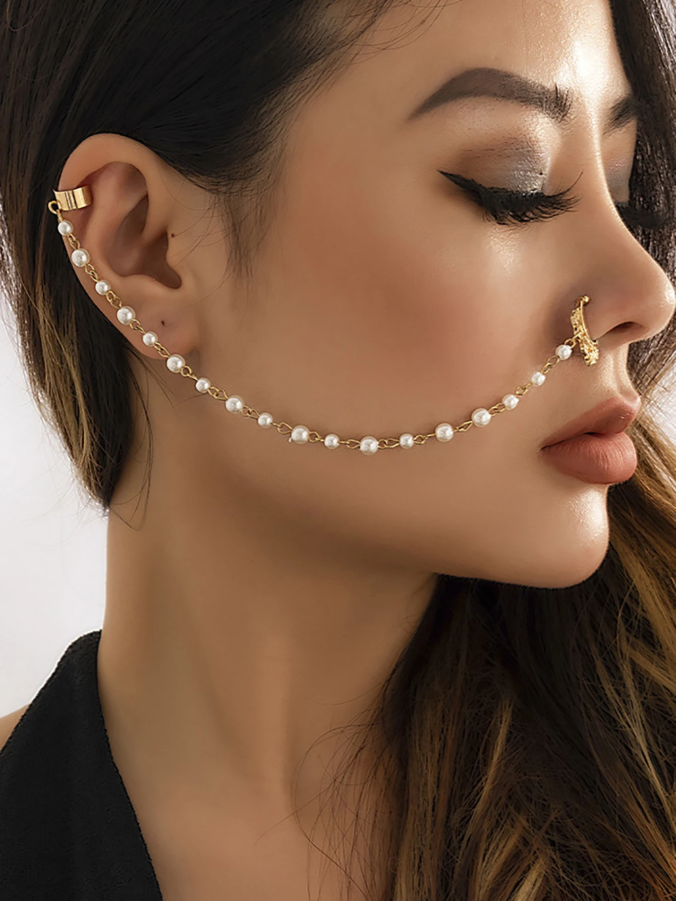 Европейская и американская мода новинка цепочка с бахромой зажим для носа милые