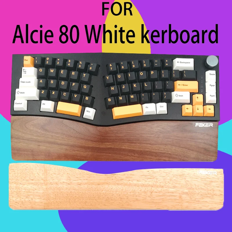 Подставка под запястье FEKER Alice 80 из орехового дуба с механической клавиатурой и противоскользящим ковриком, эргономичная игровая настольная подставка под запястье