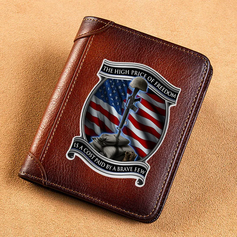 Высококачественный кошелек из натуральной кожи с изображением американского
