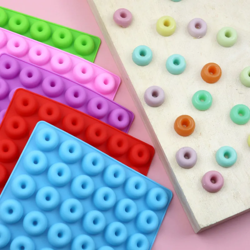 

DIY Multi-Use 48-Cavity Silicone Donuts Mold Fondant Cake Doughnut Shape Chocolate Candy Baking Decoration Tools Ice Block Make