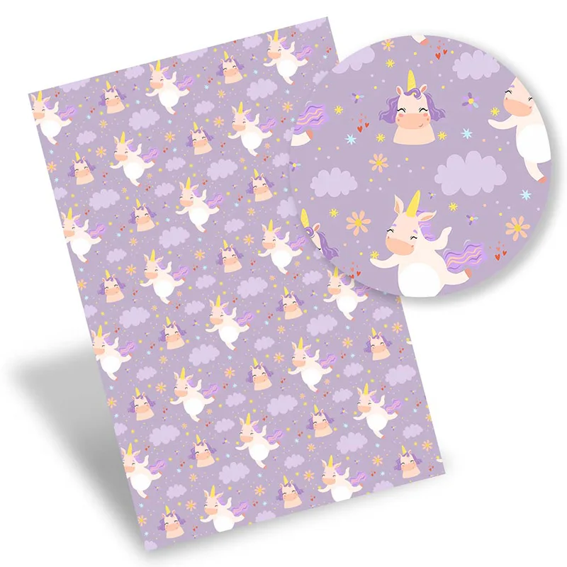 

Faux Leather Sheets Unicorn Fox Synthetic Leather Printed Vinyl Fabric DIY Handbag Bow Making Supplies 22*30cm/Pc 0.8mm IBOWS