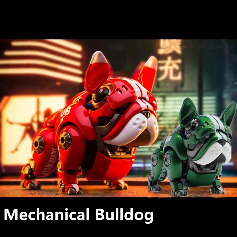 

Новинка, механический Бульдог-трансформер, Красная Зеленая Собака-робот, экшн-фигурка, телефон с коробкой