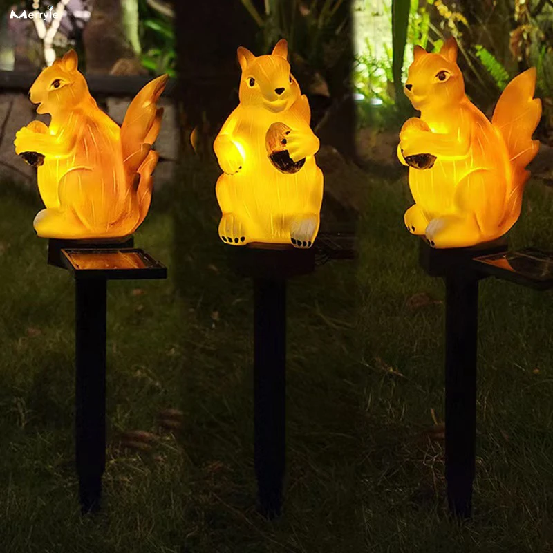 

Solar Power Lawn Landscape Lights Outdoor Solar Garden Lights Eagle Squirrel Panda Animal Solar Lamp Path Light for Yard