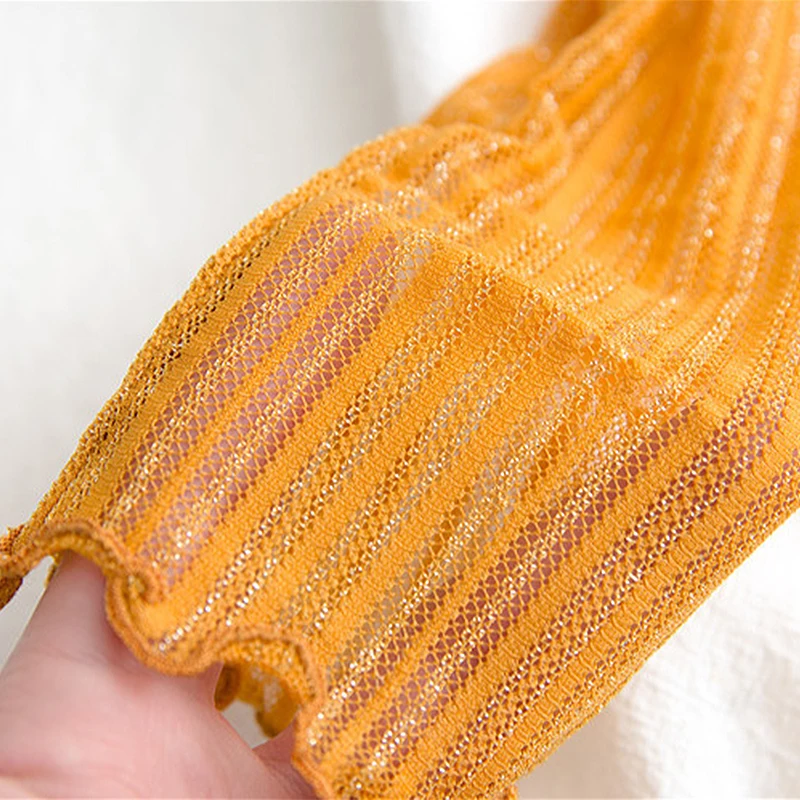 8 Pairs Transparent Glitter Socks For Women Fashion Thin Striped Mesh Stockings Female Lolita Lace Socks Filigree Loose Socks