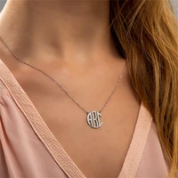 personality custom initials fashion necklace stainless steel letter pendant women necklace punk jewellery gift collares de mujer