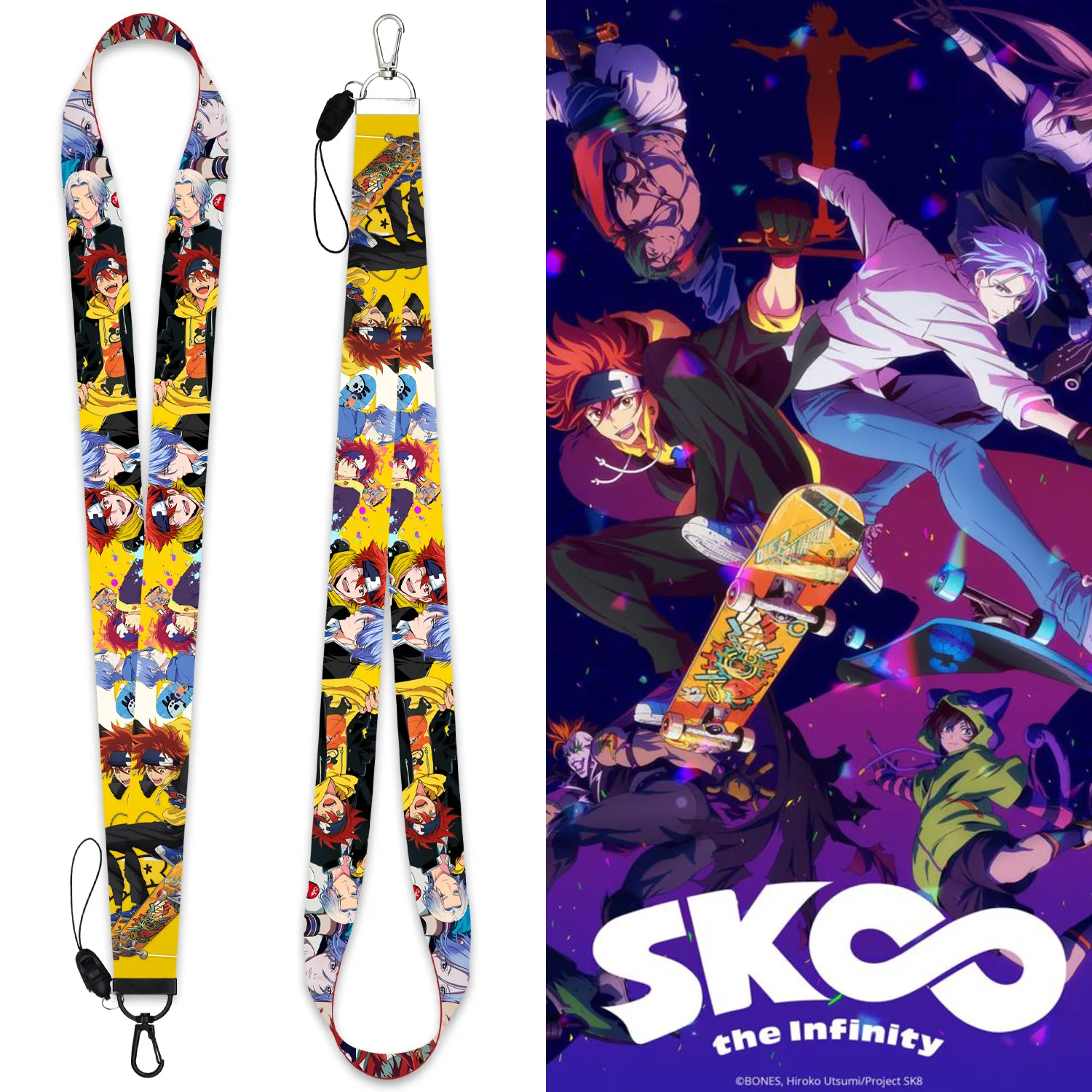 

Bandai Anime Around Japan SK∞ Unlimited Skateboard Mobile Phone Identity Pass Webbing Lanyard Key Chain Neckband Gift