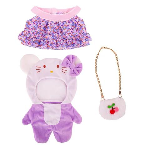30Cm Lalafanfan Purple Series Plush Animal Clothes Yellow Duck Cute Dress Sweater Hat Uniform Headwear Accessories DIY Gift
