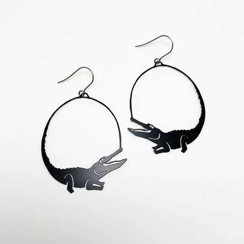

Crocodile Dangles Earrings Alligator Earrings Animal Earrings Jewelry Gift