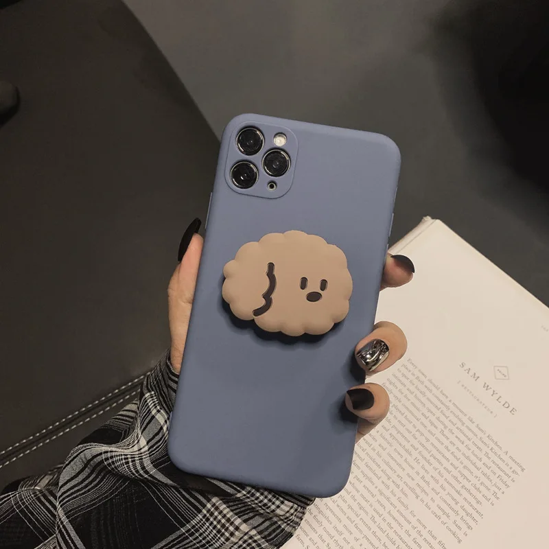 

For iPhone 12 PRO 12 MINI 13 11 Pro Max silicone cartoon For iPhone SE 2020 XS XR X 7 8 6s Plus Korea dog ring stand Phone Case