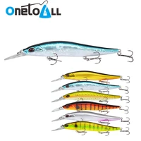 onetoall 1 pc 130mm 14g 3d eyes plastic hard lure minnow bait with treble hooks artificial shad bass spinnerbait fishing tackle