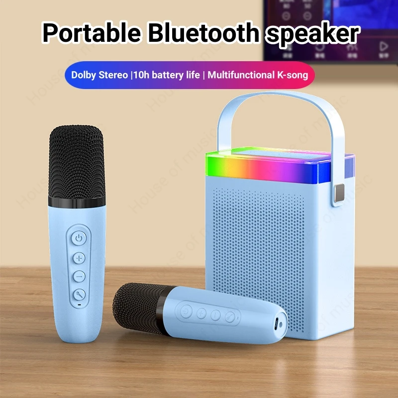 

Latest Wireless K-Song Speaker Small Stereo Speaker High Volume Outdoor Portable Bluetooth Speakers Children's Singing Machine