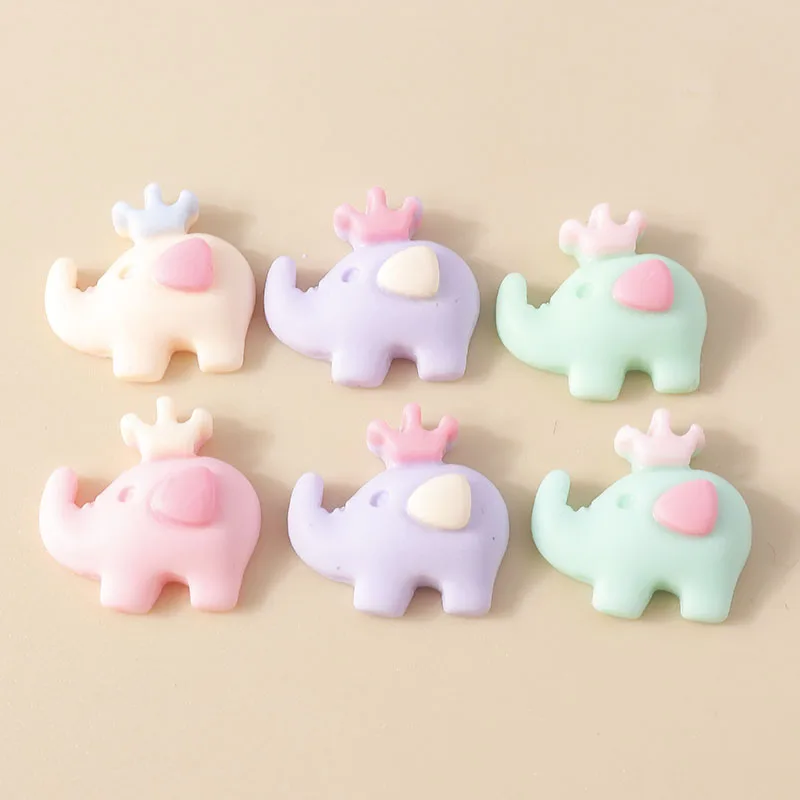 

15Pcs Kawaii Mini Resin Cute Crown Elephant Charms Flatback Cabochon Scrapbook DIY Hair Bow Phone Case Decoration Accessories