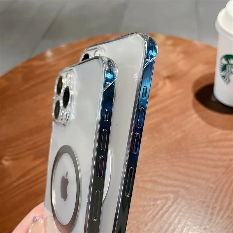 Бескаркасный Прозрачный жесткий чехол из поликарбоната для Magsafe Магнитный