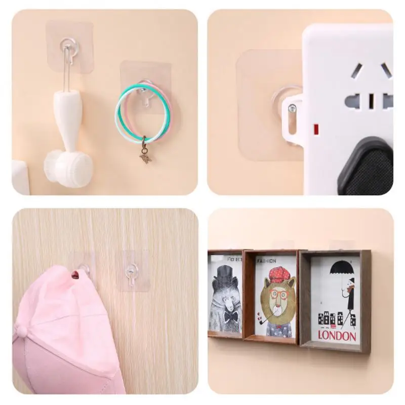 

2/4/5PCS Stainless Steel Photo Frame Pin Hole Free Easy To Install Hooks Transparent Multipurpose Sticking Nail