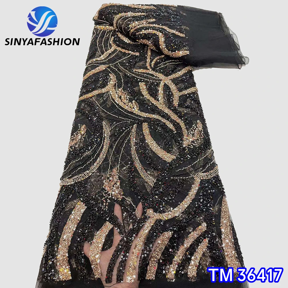 Строгая африканская ткань высокого качества красные серебряные французские