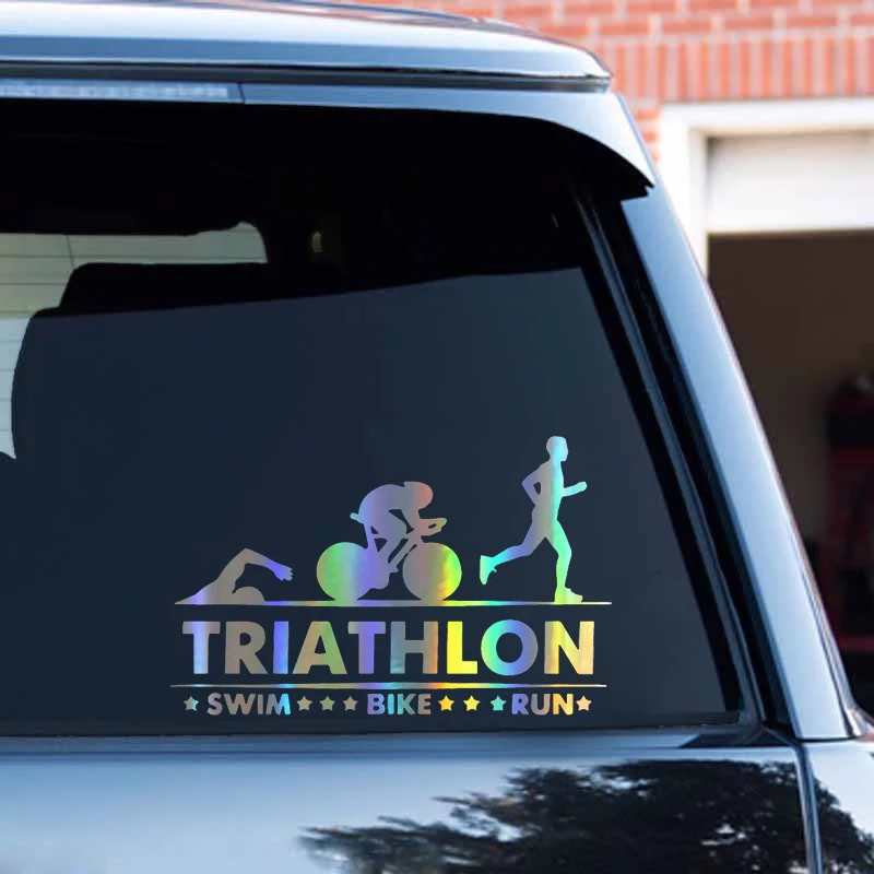 

Car Stickers Triathlon Swim Bike Run Athlete Sport 3D Carbon Fiber Vinyl Motorcycles Decoration Stickers and Decals 17.5CM*11CM