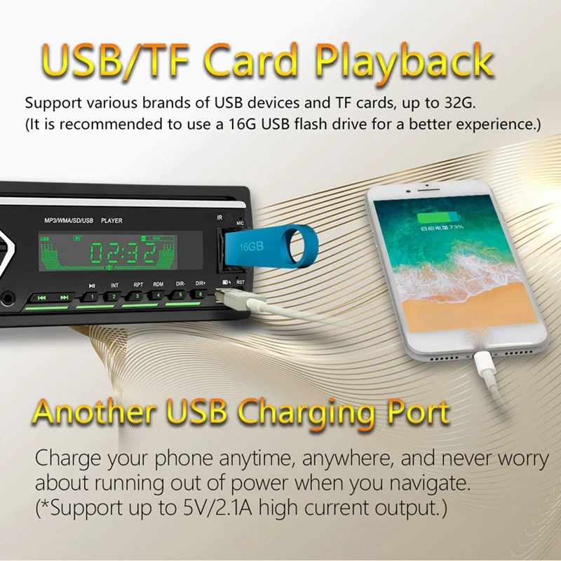 Автомагнитола 1 DIN Bluetooth USB SD AUX FM MP3-плеер