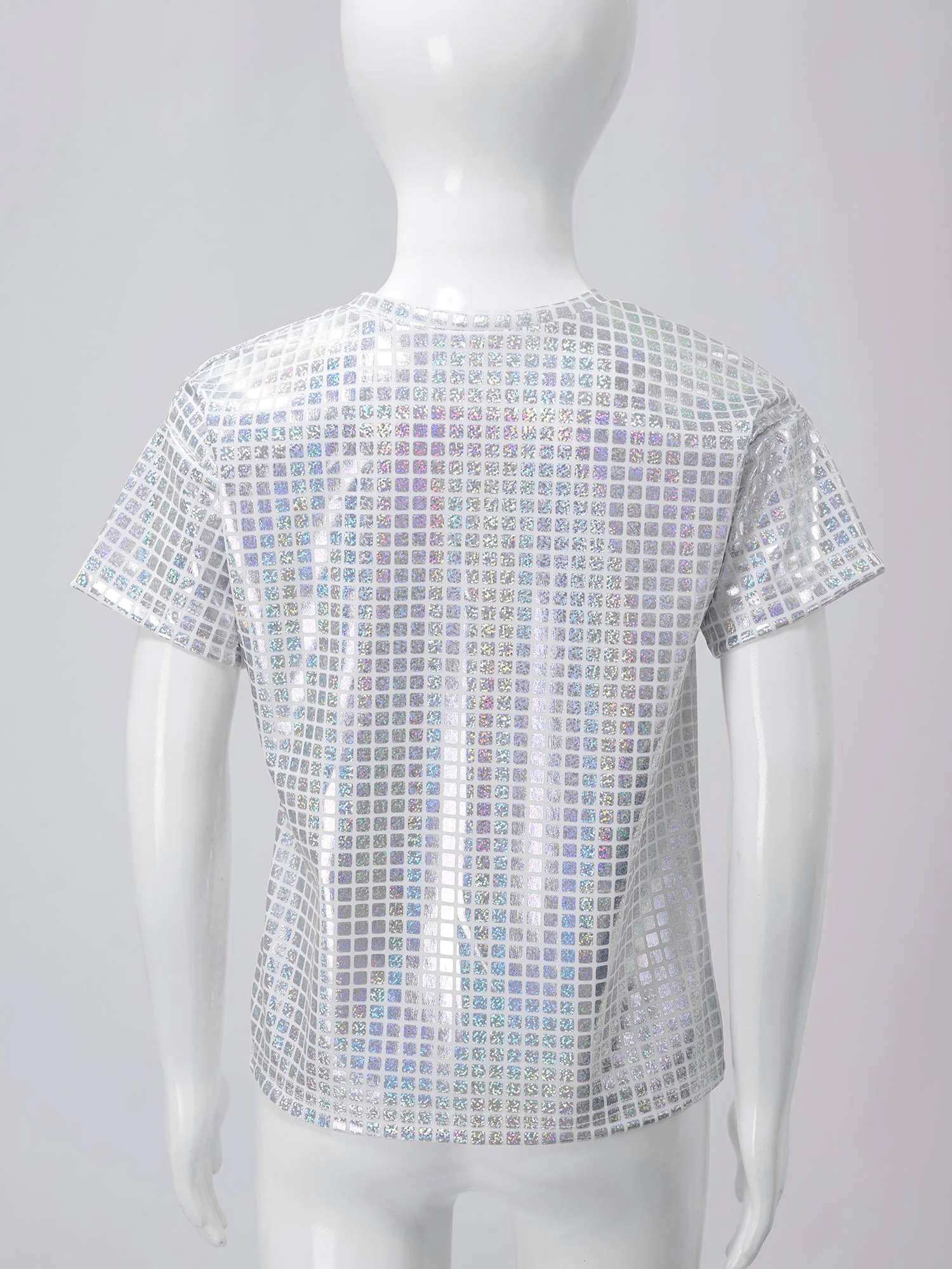 Детская футболка с блестящими блестками и коротким рукавом для девочек