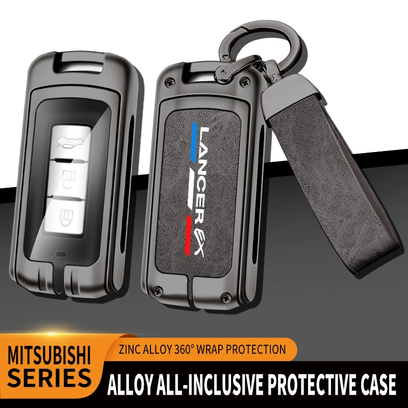 

Car TPU Zinc Alloy Key Case Bag For Mitsubishi Lancer EX L200 Car Key Chain Car Metal Key Shell Interior Decoration Accessories