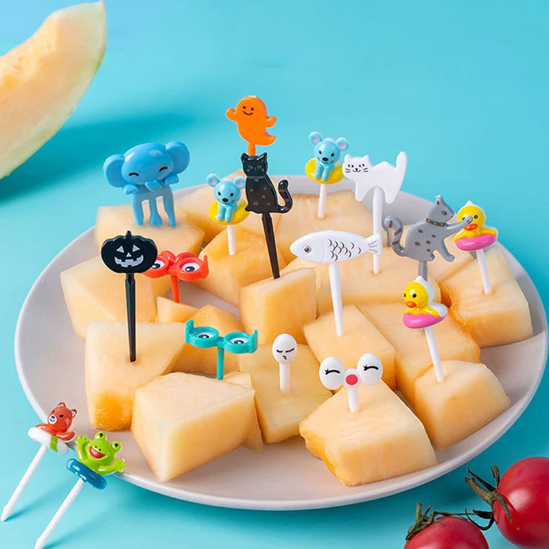 

1 Set Creative Animal Cartoon Fruit Fork Kids Food Picks Bento Box Pick Cartoon Cute Food Toothpicks Bento Box Lunch Accessories