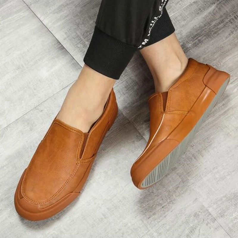 

Fashion Leather Men Shoes Casual Flat Men Driving Shoes Breathable Loafers Men High Quality Non-slip Moccasins Men Leather Shoes