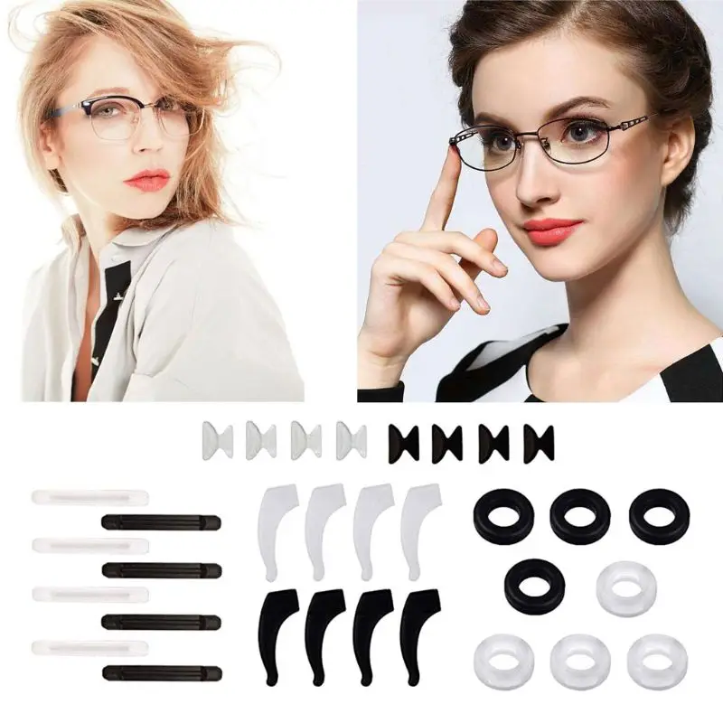 

16 pairs Comfortable Silicone Anti-slip Round Eyeglass Retainers for Sunglasses Reading Glasses Eyeglass Ear Hook Durable