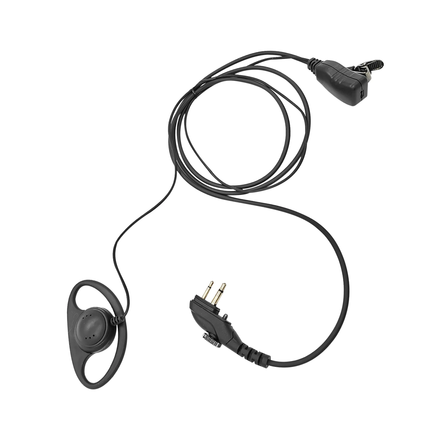 D Shape Loop Ring Earpiece Surveillance Ear Piece Walkie Talkie Radio Headset with PTT Microphone for HYTERA HYT BD502 BD502i PD