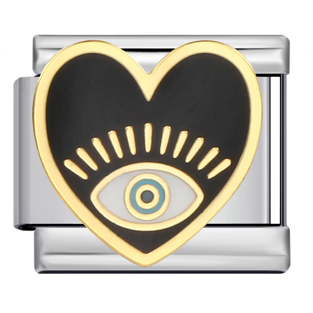 Модный дизайн Devil Eyes Fit 9 мм итальянский браслет из нержавеющей стали с подвесками