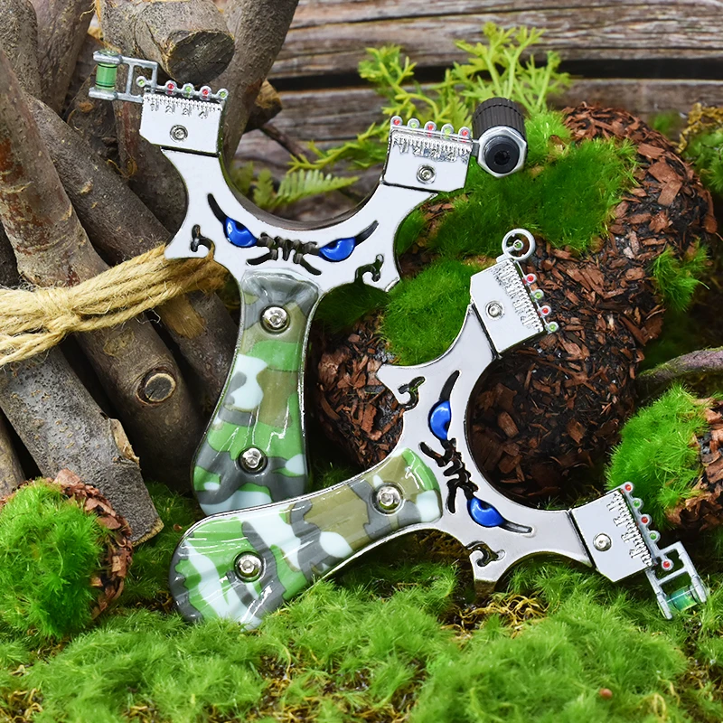 

Camouflage Stainless Steel Metal Slingshot Field Hunting Special Portable Sling Shooting Practice Equipment Two Collocations