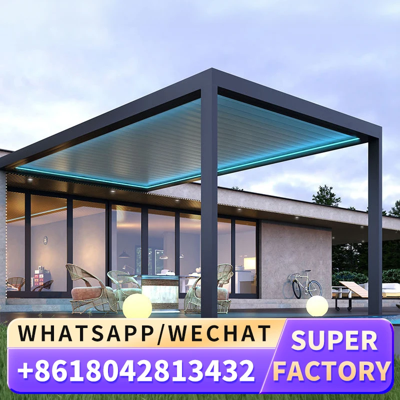 Наружная алюминиевая жалюзка для жалюзи электрическая биоклиматическая