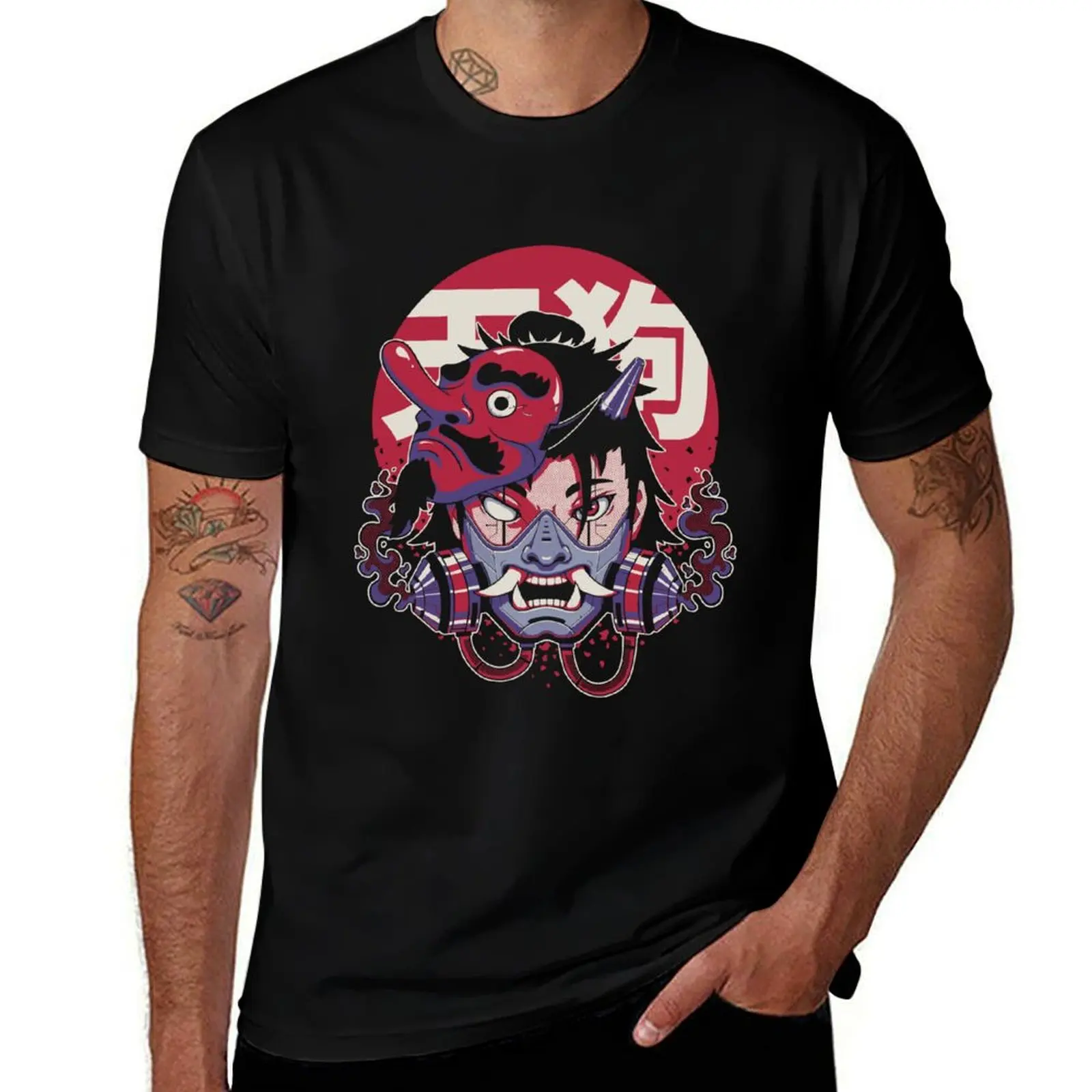 Футболка Cyber Tengu винтажная футболка с рисунком футболки для мужчин