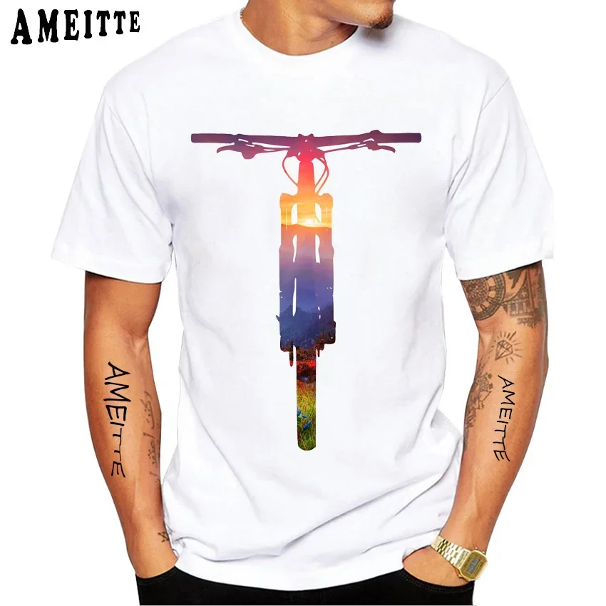 Футболка мужская с коротким рукавом тенниска из коллекции небо и горный