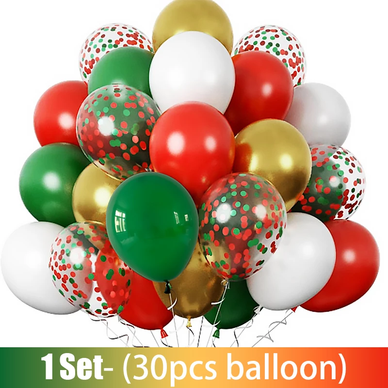 

Набор латексных шаров 30/60/120/180 штук, красный, зеленый, с блестками