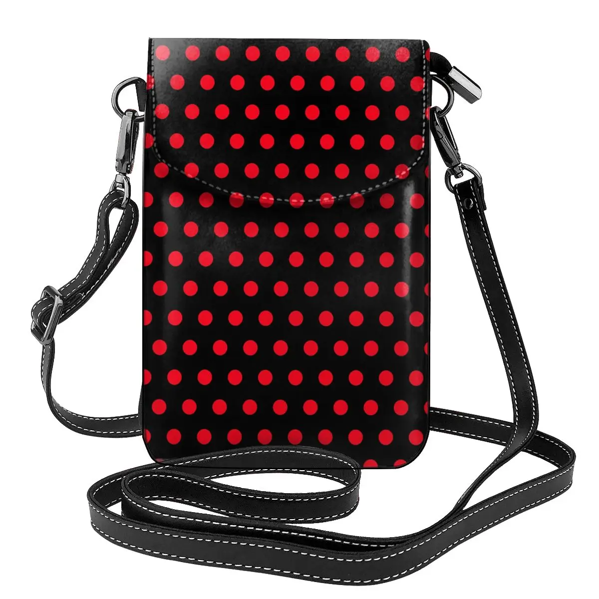 

Red Polka Dots Shoulder Bag Retro Print Business Leather Women Bags Female Gifts Retro Purse