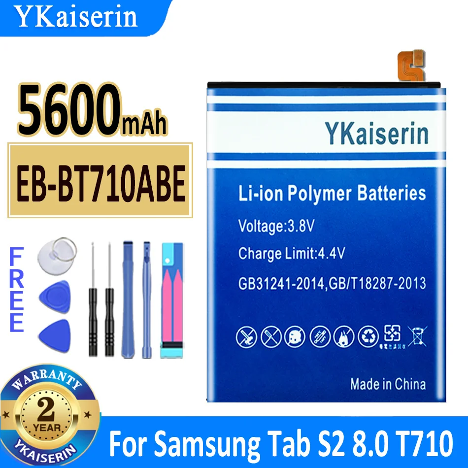 

YKaiserin Replacement Tablet Battery EB-BT710ABE For GALAXY Tab S2 SM-T719 T710 SM-T715 SM-T713N 5600mAh + Free Tools