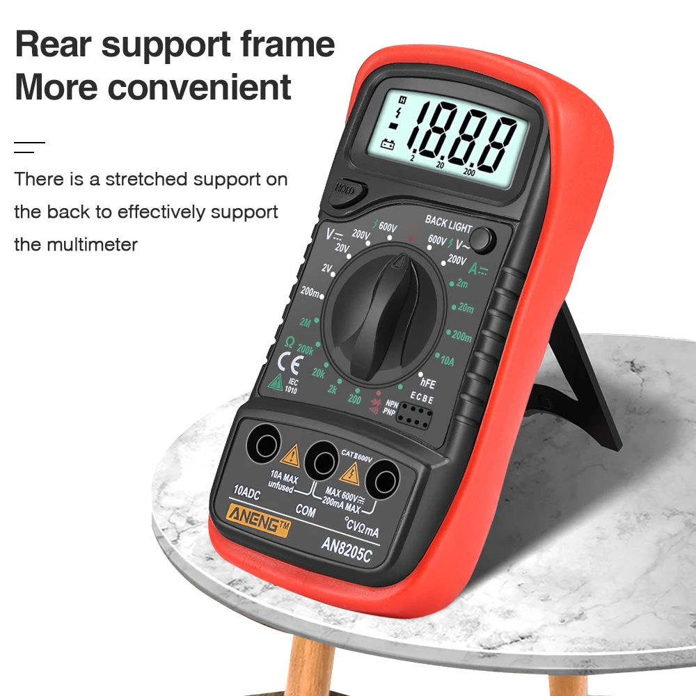 

Test Display Digital Volt Meter Multimeter With Multimetro Ohm Thermocouple Backlight Ammeter Profession