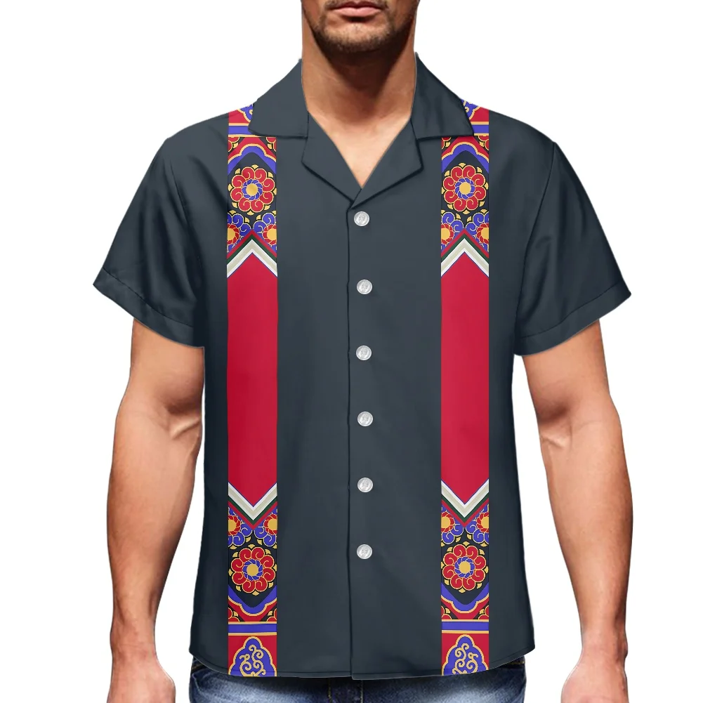 Mens Vintage Shirts Samoa Hawaii Tribal Fashion Ribbon printing Designer Shirts For Men Beautiful Polynesia Design Latest Shirt