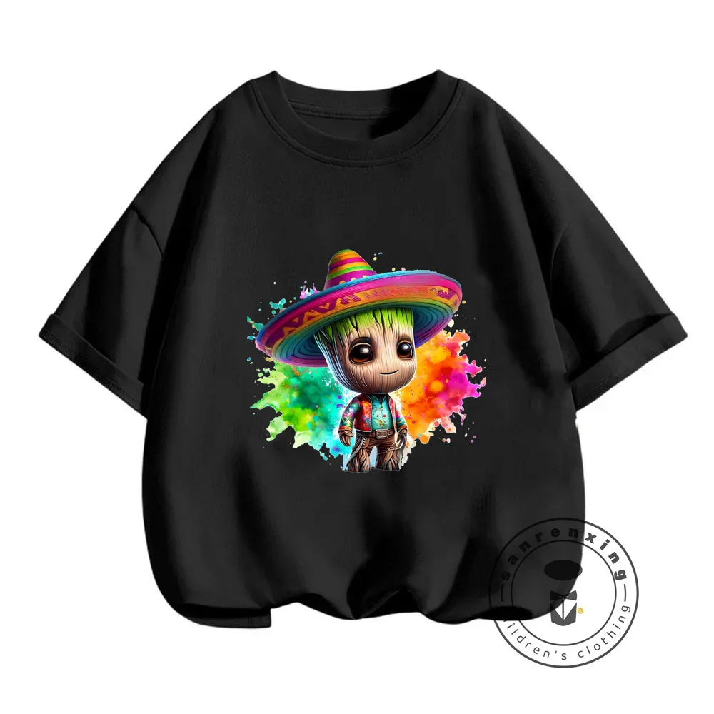 Милые футболки с героями мультфильмов Marvel Groot милые уличные модные рубашки