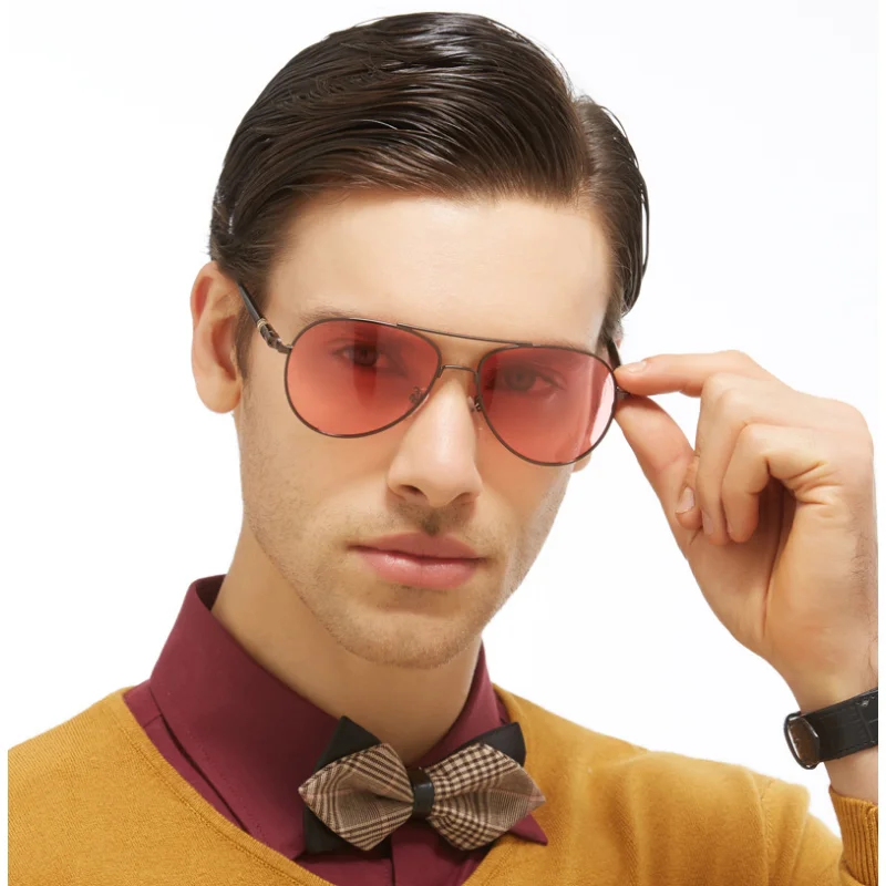 

AORON Men Polarized Sunglasses Retro Classic Pilot Glasses Brand Goggoles Leisure UV400 Protection Metal Frame Oculos de sol