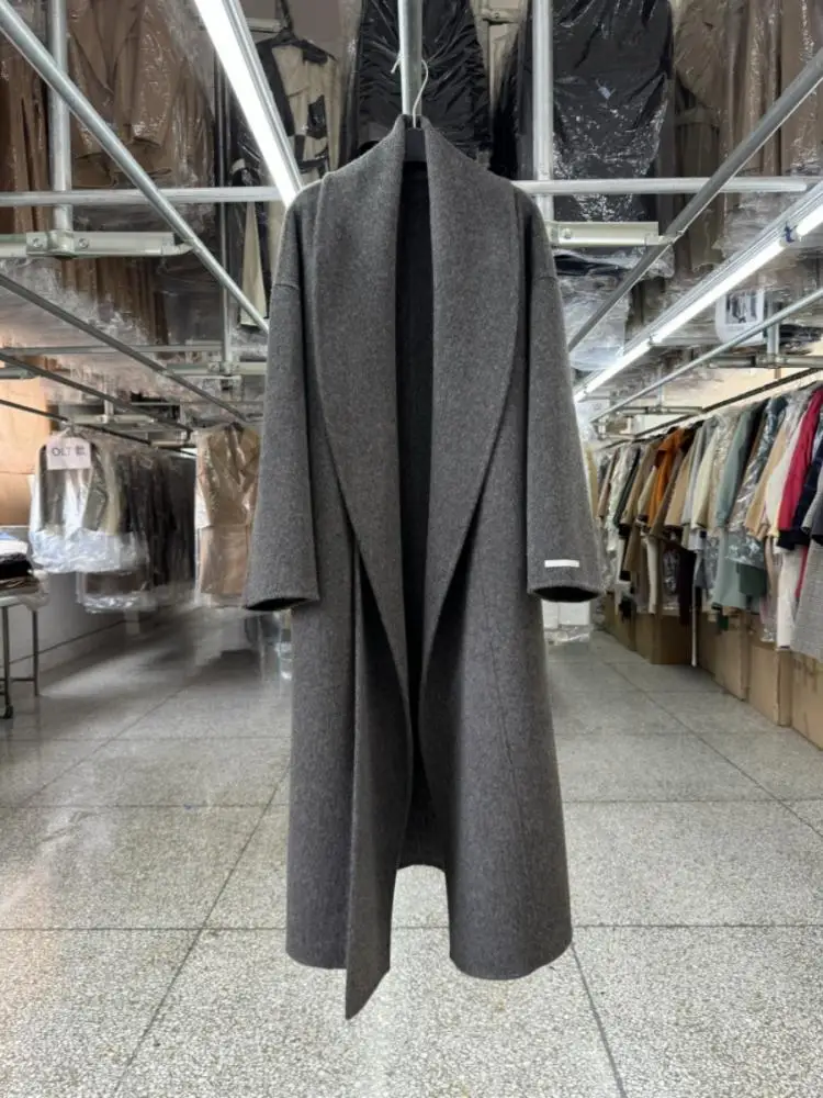 Женское двухстороннее шерстяное пальто