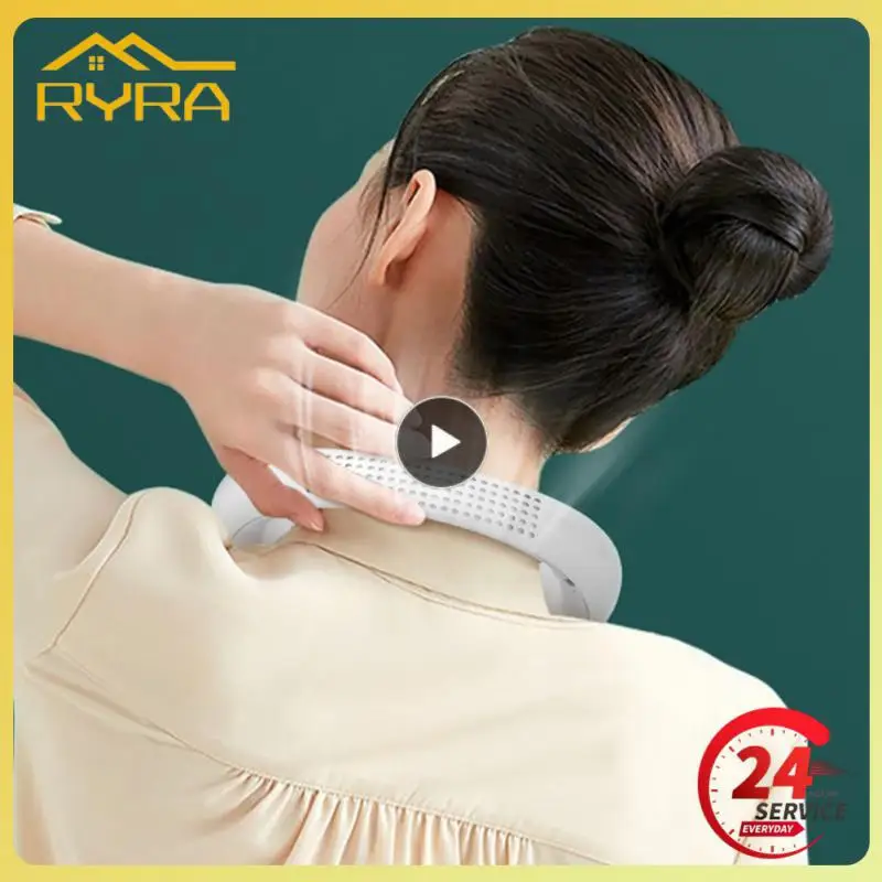 

2000mah Leafless Fan Multi-scenario Usb Charg Hanging Fan Outdoor Supplies Neck Fan Abs 3-speed Adjustable Lazy Fan Mute Denoise