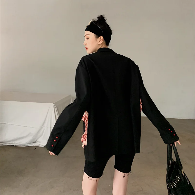 Fashion Office Blazer with Big Flowers Embroidery 2021 New Women Simple Single Button Casual Commute Blazer Suit with Pocket