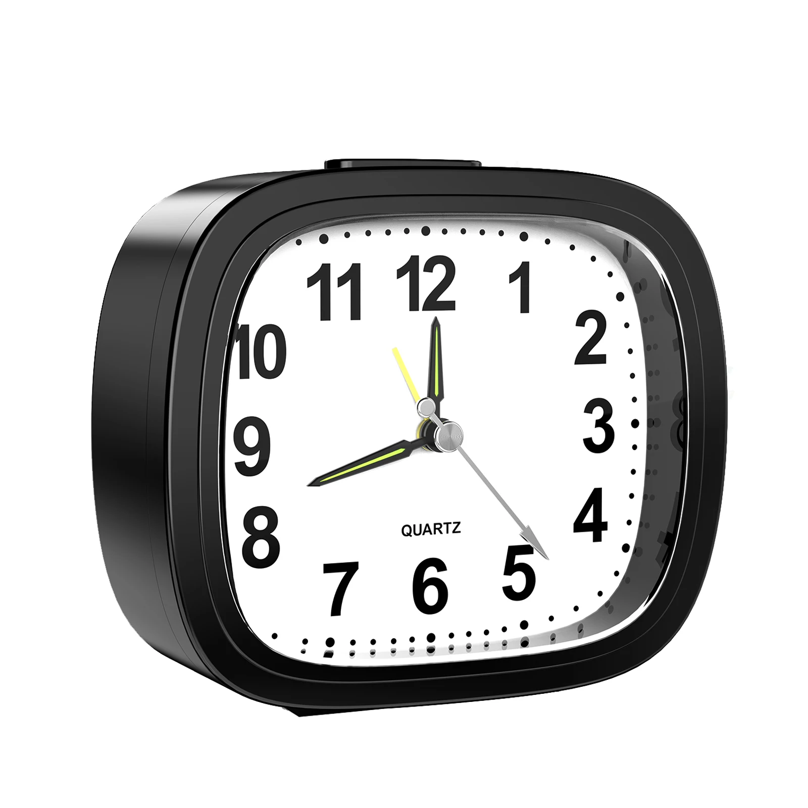S Bedside Non Ticking Battery Powered Table Clocks Luminous Analogue Clock For Heavy Sleepers Travel