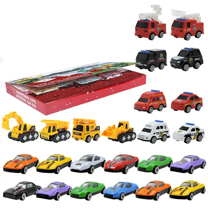 

Advent Calendar 2022 Toy Car 24PCS Alloy Car Christmas Countdown Toy Holiday Family Activity Gift For Boys Girls Teen