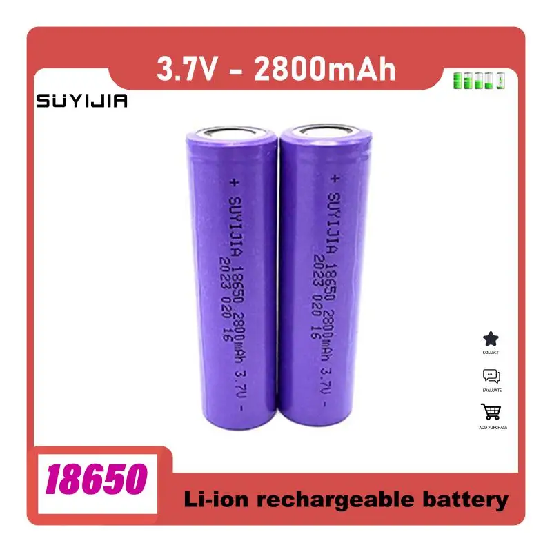 

18650 Battery 3.7V 2800mAh Li-ion Rechargeable Battery for LED Flashlight Electronic Cigarette Spare Battery Portable Battery