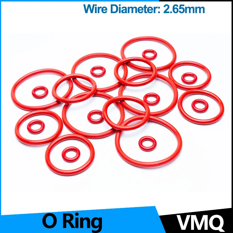 

VMQ Rubber O Sealing Ring Gasket Silicone Washers for Vehicle Repair, Professional Plumbing,Air Gas Connections WD2.65mm