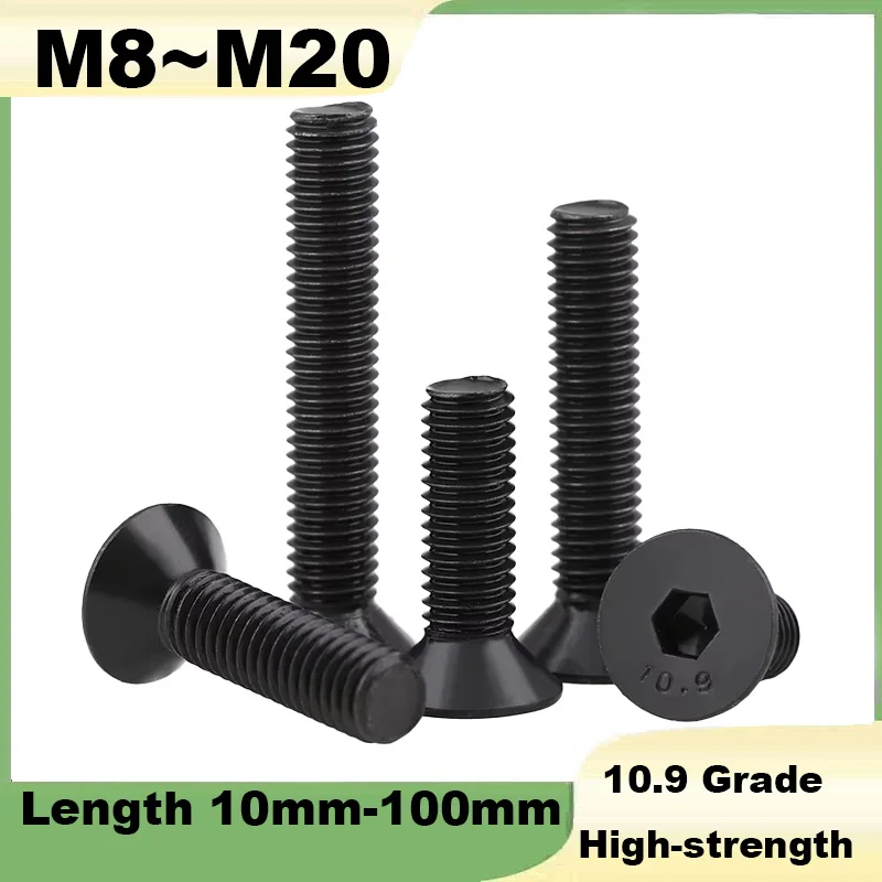 Фото Винты с потайной головкой под шестигранник M8, M10, M12, M16, M20, класс прочности 10.9, высокопрочные, с плоской головкой, под шестигранник №1